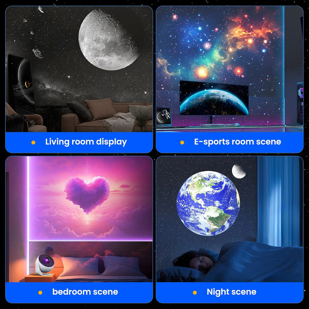 PRO Upgrade HD Galaxy Projector , Timer Funtion Adjustable Focal Length Planetarium 13 IN 1 Night Light for Bedroom Gift