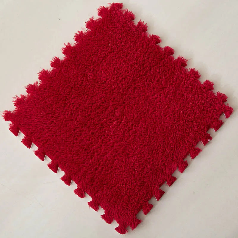 10Pcs Soft Plush Children Kids Rug Play Mat Interlocking Puzzle Mat Exercise Tiles Floor Carpet Decoration Playmat 30*30*1CM