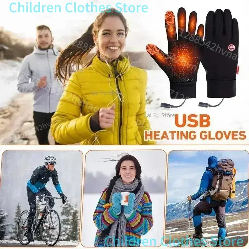 Winter Warm Rechargeable Electric Liner Heated Gloves Outdoor Riding Skiing Motorcycling Gloves Cycling Accessories Hand Warmer