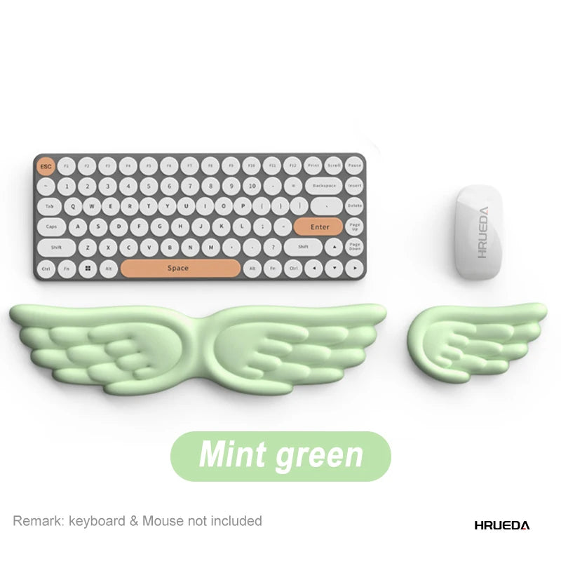 Mechanical Keyboard Mouse Wrist Rest Computer Keyboard Laptop Angel Wing Memory Foam Mouse Cushion Support Pad Wrist Support