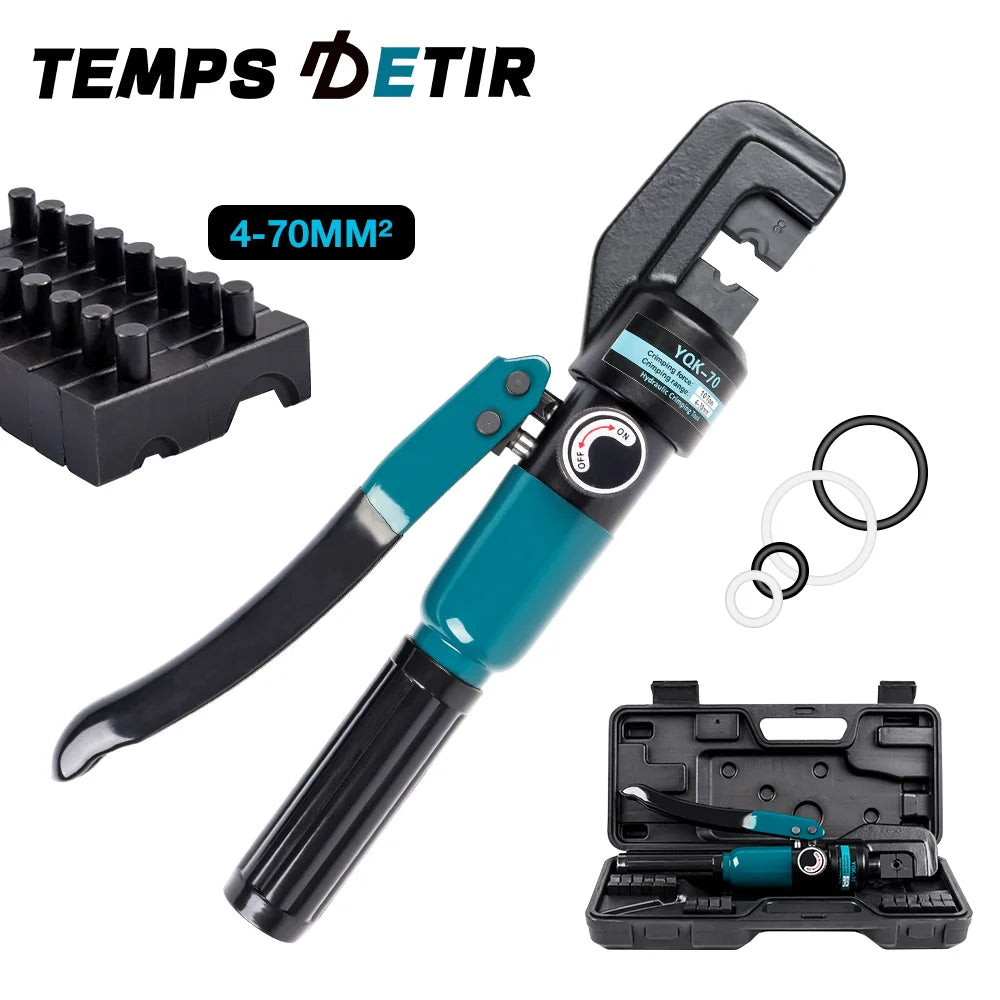 Household Hydraulic Plier 4-70m²,Pressure 10 T Crimping Tool DIY Cable Wiring Crimping Kit with 4/6/8/10/16/25/35/50/70mm² Mold