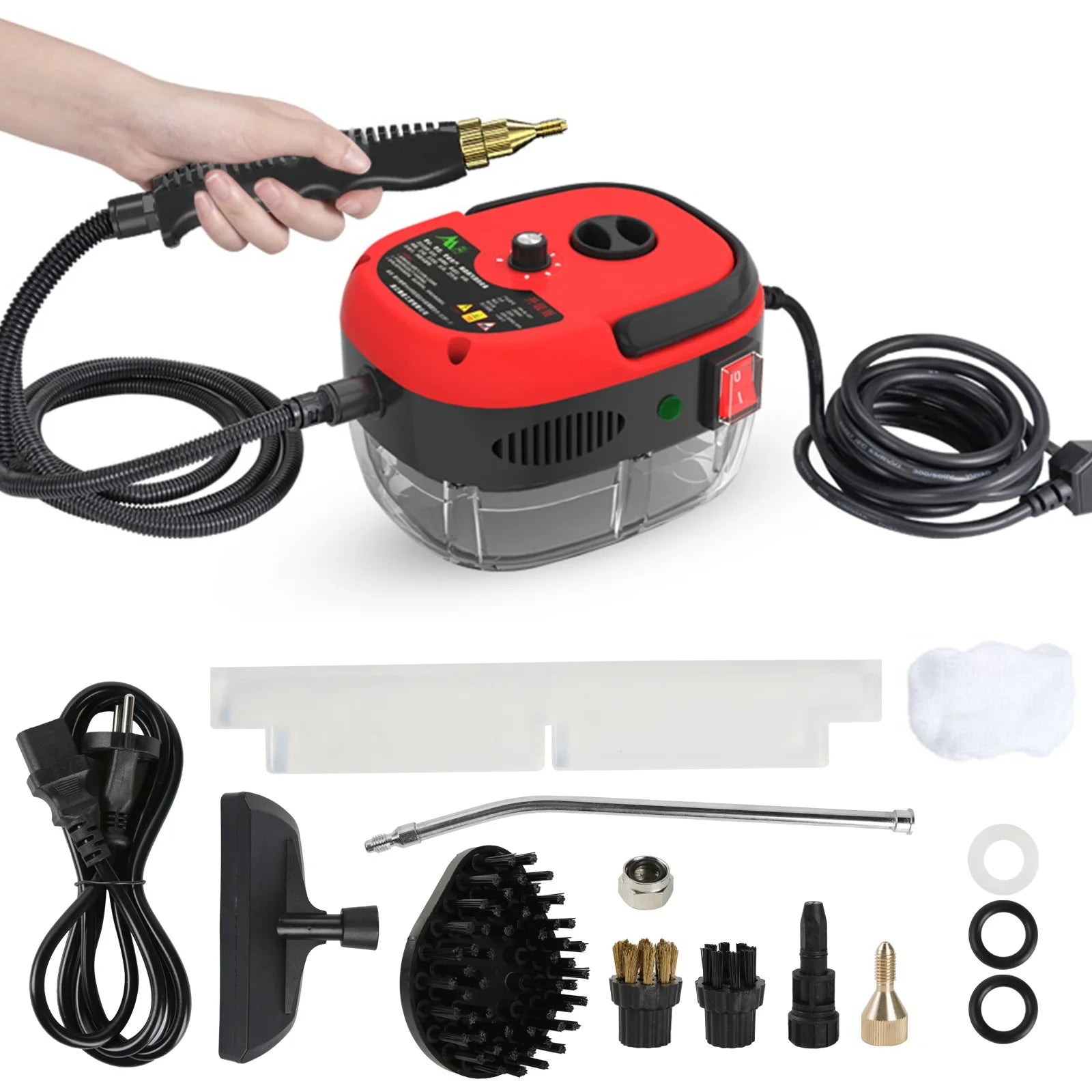 2500W Steam Cleaner High Pressure＆Temperature 105°C 3BAR Fast Heating 6-Speed 900ml Tank for Home/Kitchen/Bathroom/Car Cleaning