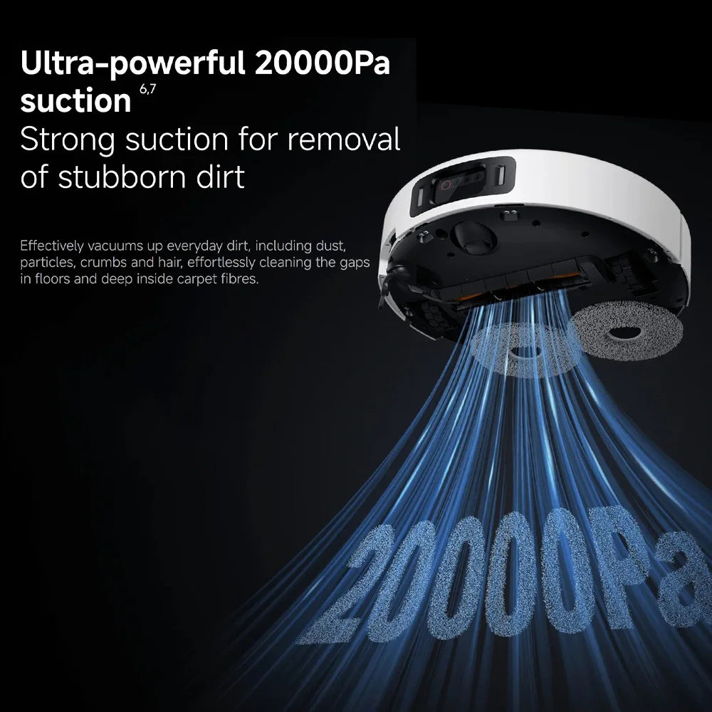 Global version Xiaomi Robot Vacuum 5 Pro（X20+ upgrade）HD video one-way calls AI Three Camera identification 200 kinds of obstacle recognition Raise and lower LDS and clean deepinto low spaces 20000Pa strongest Xiaomi suct