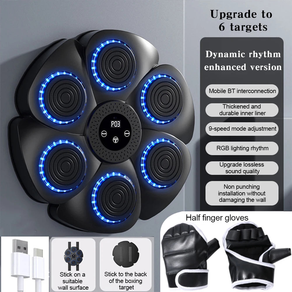 Smart Bluetooth Music Boxing Machine Gloves Boxing Training Punching Bag Boxing Equipment Muay Thai Home Gym For Adults Kids