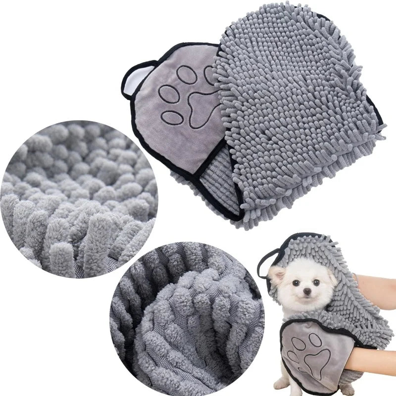 Large Soft Pet Bath Towel Quick-Drying Super Absorbent Foldable Skin-Friendly Cat Dog Bath Robe for Comfortable Cleaning