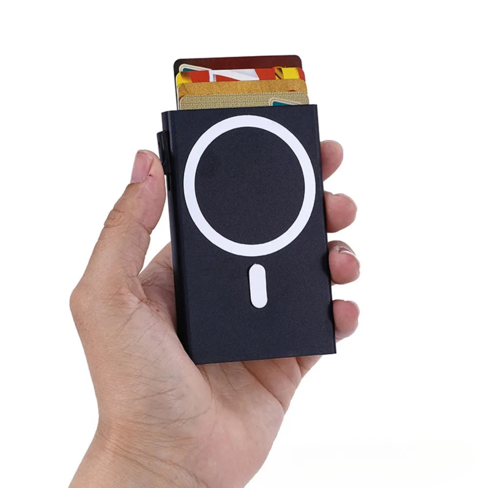 2026 RFID Blocking Card Holder For Men Women, Magnetic Suction Aluminum Alloy Card Box, Fashion Pop-Up Card Clip Wallet