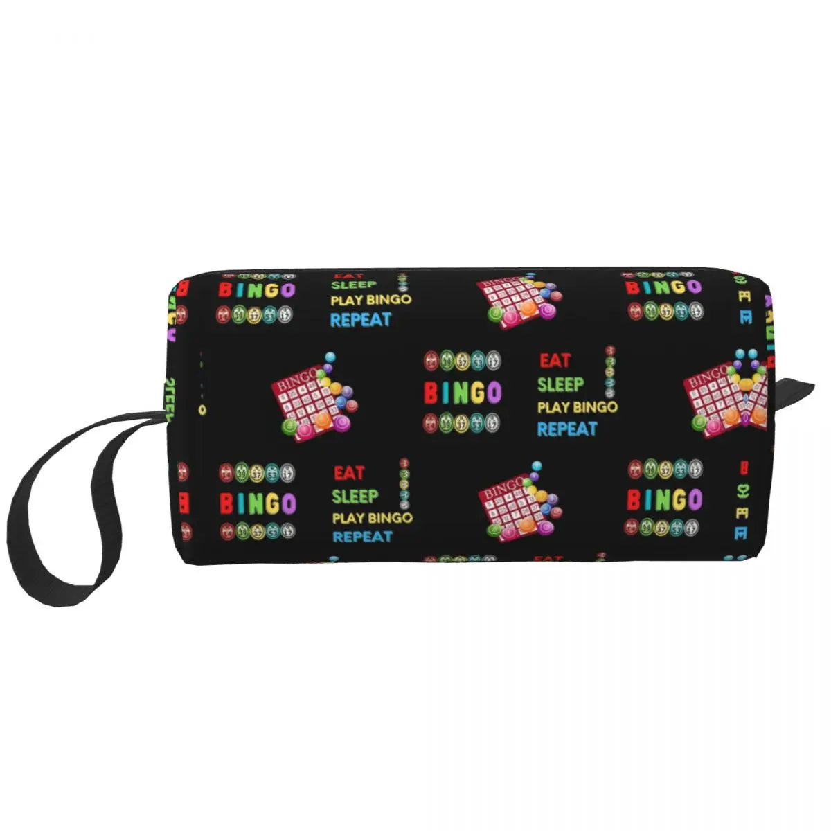 Custom Travel Bingo Balls Toiletry Bag Kawaii Paper Game Makeup Cosmetic Organizer Women Beauty Storage Dopp Kit Box