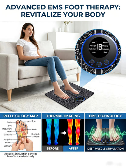 Masajeador de Pies EMS con Almohadilla Recargable