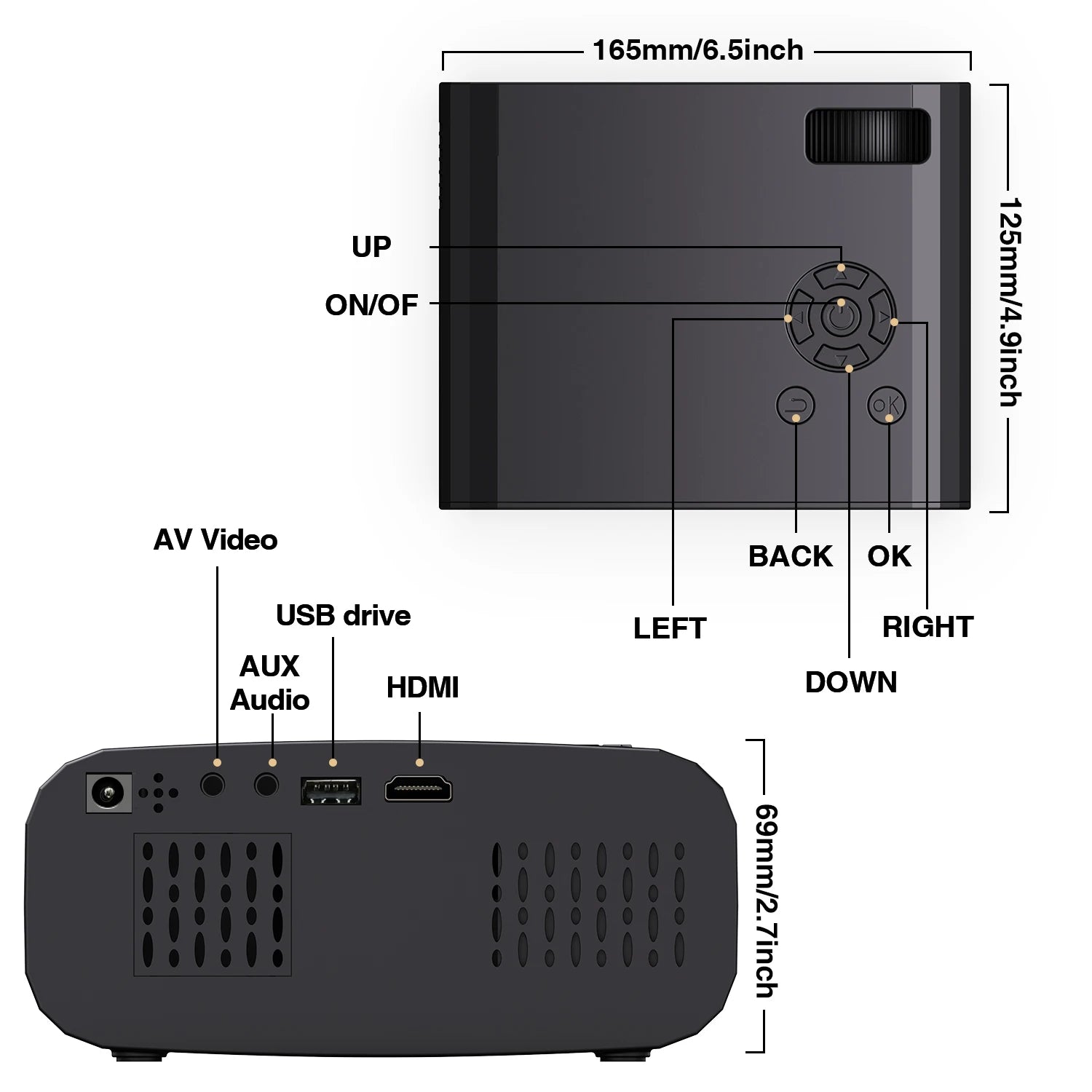 Polaring P7 Pro Projector Android 4K Projector 6G Wifi BT Full HD 350ANSI Lumens Home Cinema Office Proyector Camping Proyector