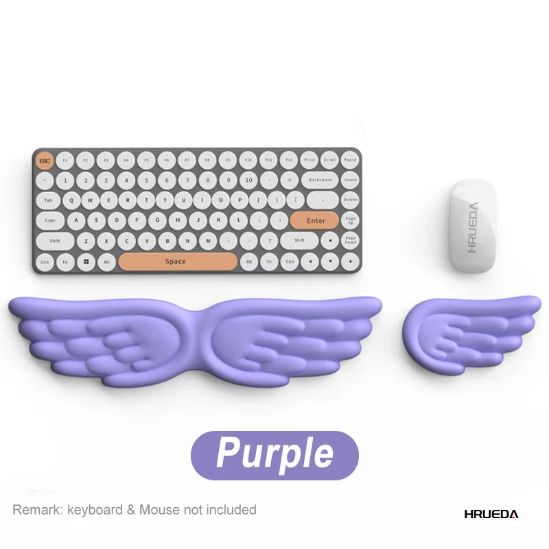 Mechanical Keyboard Mouse Wrist Rest Computer Keyboard Laptop Angel Wing Memory Foam Mouse Cushion Support Pad Wrist Support