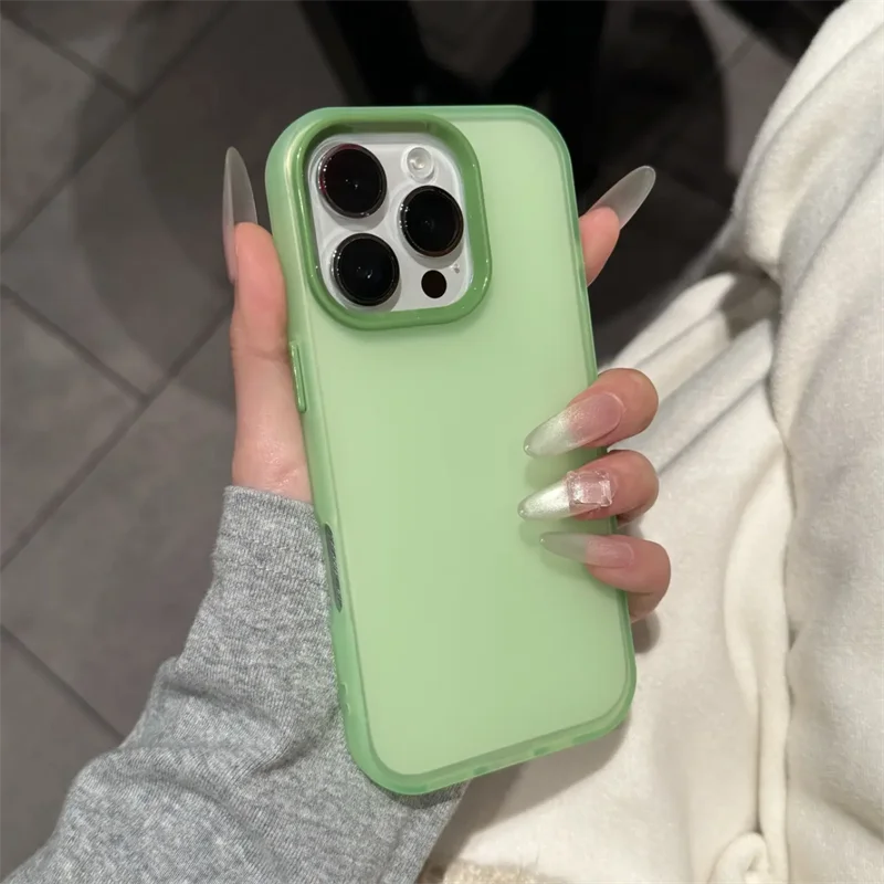 Translucent Bright Color Phone Case For iPhone 16 15 14 Plus 13 12 11 Pro Max Clear Matte Soft Silicone Shockproof Rubber Cover