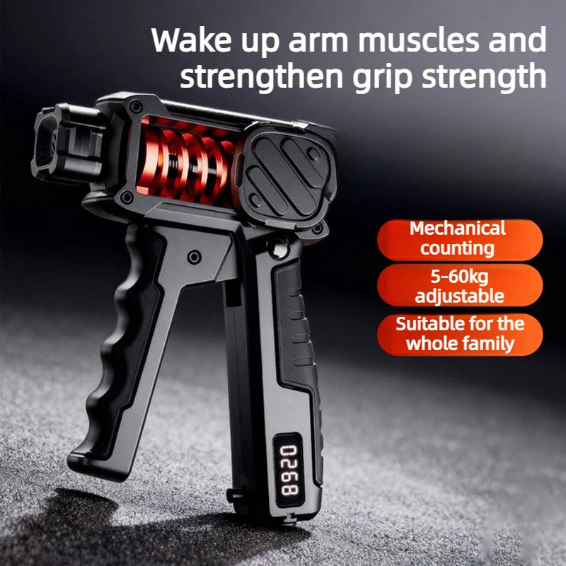 Hand Grip Strengthener Adjustable Resistance 5-120KG Steel Spring Electronic Counting Nonslip Grip for Strength Training Wrist
