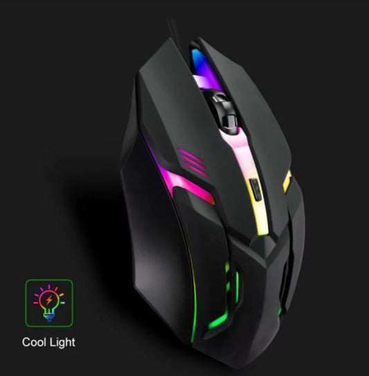 Mouse Gaming Ergonómico USB con Retroiluminación RGB – 4 Botones para PC y Laptop