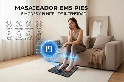 Masajeador de Pies EMS con Almohadilla Recargable