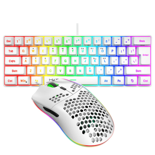 Combo Teclado y Mouse Gaming HXSJ - 61 Teclas RGB, Mouse 6400 DPI y Cable USB