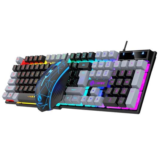 Combo Teclado y Mouse Gaming RGB con Cable – Membrana Silenciosa, Diseño Ergónomico