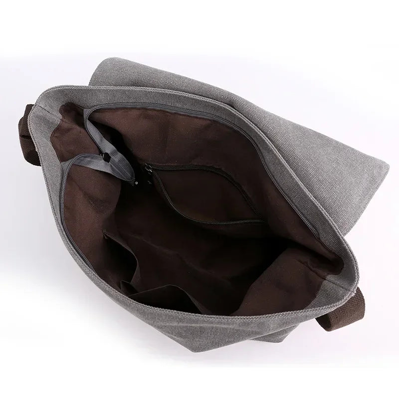 New Fashion Cross Body Bag New Men Canvas Crossbody Shoulder Messenger Bags Man Casual Solid Multi Function Portable Male Bag