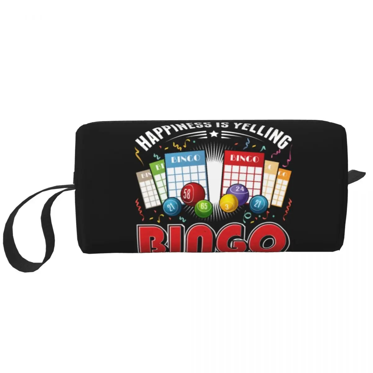 Custom Travel Bingo Balls Toiletry Bag Kawaii Paper Game Makeup Cosmetic Organizer Women Beauty Storage Dopp Kit Box