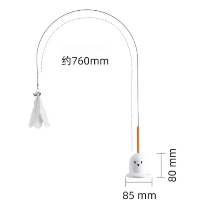 New cat funny cat stick steel wire long pole feather cute cat toy kitten fishing rotating self-pleasure relief pet toy