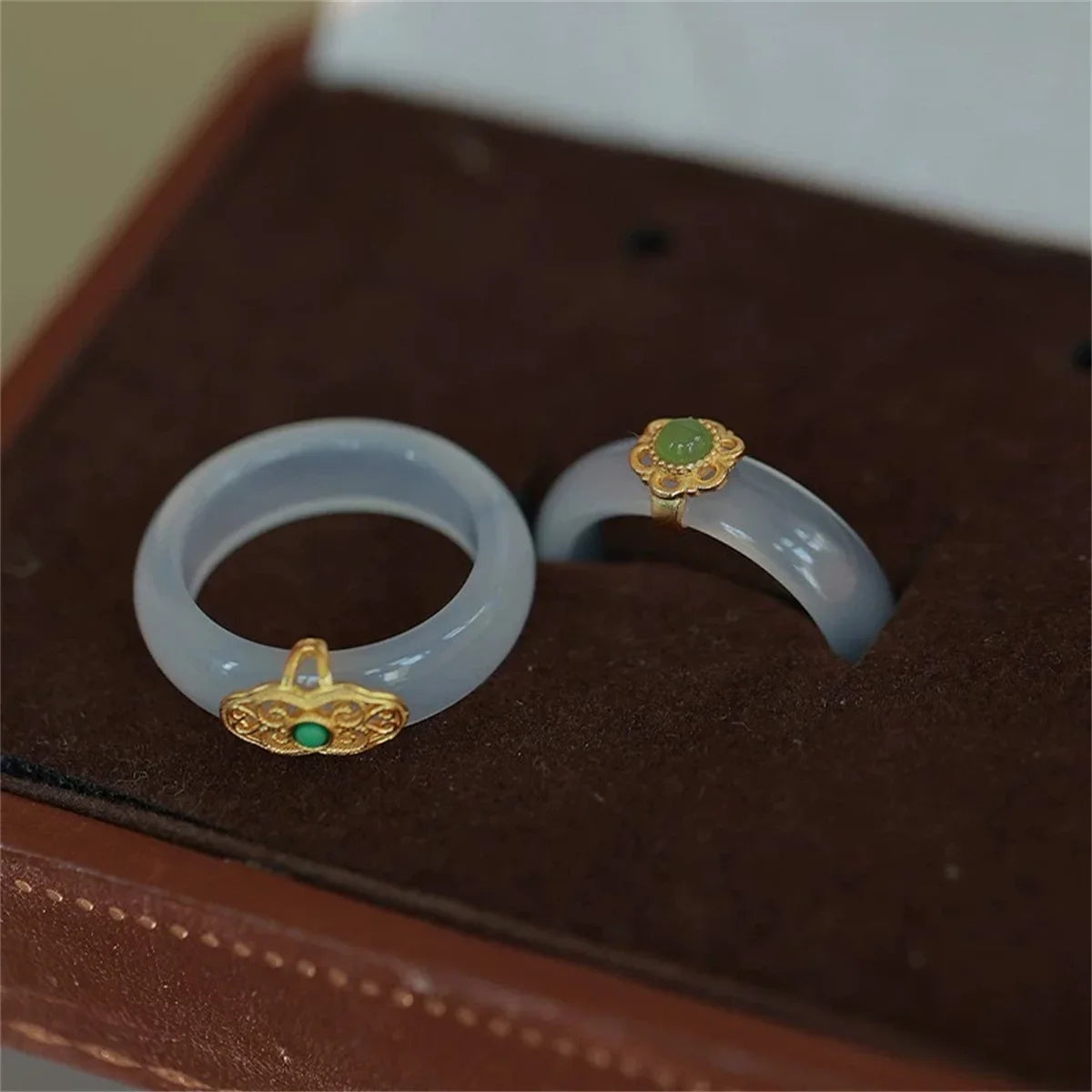 Chinese Retro Imitation Jade Ring Fashion Elegant Delicate Temperament Jewellery Charm Hanfu Matching Hand Ornaments Daily Rings