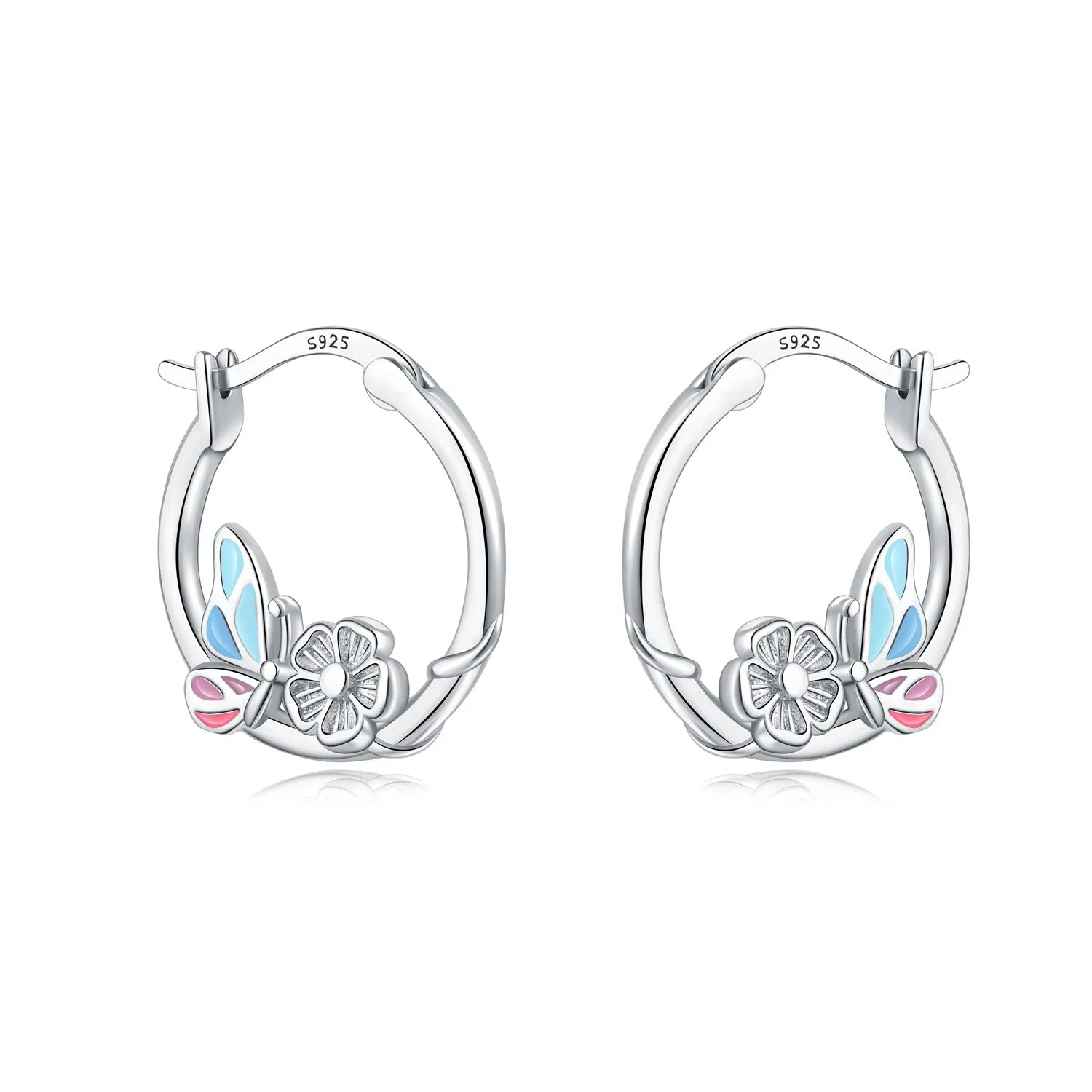 Cycuff Original 925 Sterling Silver Blue Green Chameleon Earrings Women Hoop Earring Anniversary Jewelry Trendy Gifts