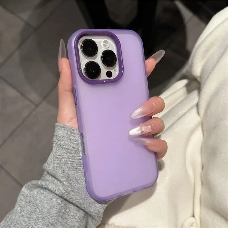 Translucent Bright Color Phone Case For iPhone 16 15 14 Plus 13 12 11 Pro Max Clear Matte Soft Silicone Shockproof Rubber Cover